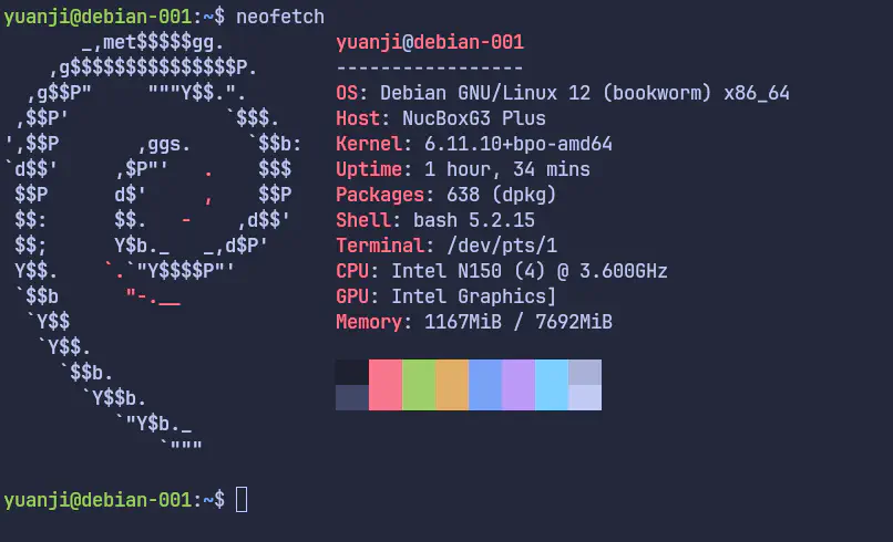 neofetch 的输出结果